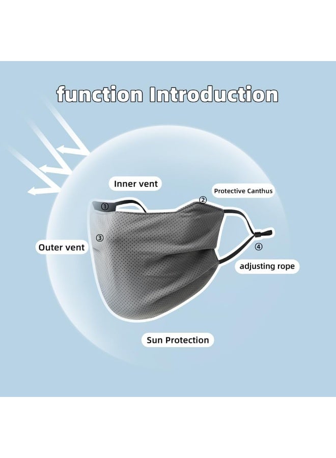 OSHIMA UV Face Shield, Washable Reusable Face Mask, Breathable Sun Protection, Unisex Breathable Cooling Face Cover, for Motorcycle Running Riding Exercise for Women - Image 3